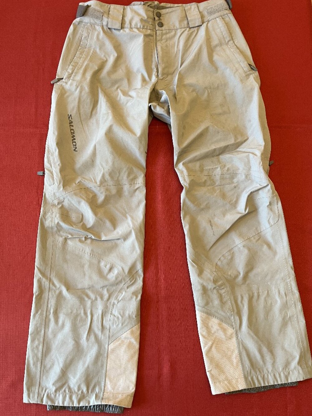 Salomon Men's Ski Pants Snowboard Winter Snow Khaki Gray Size 38